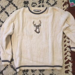 Made in USA 100% cotton Buck sweater.